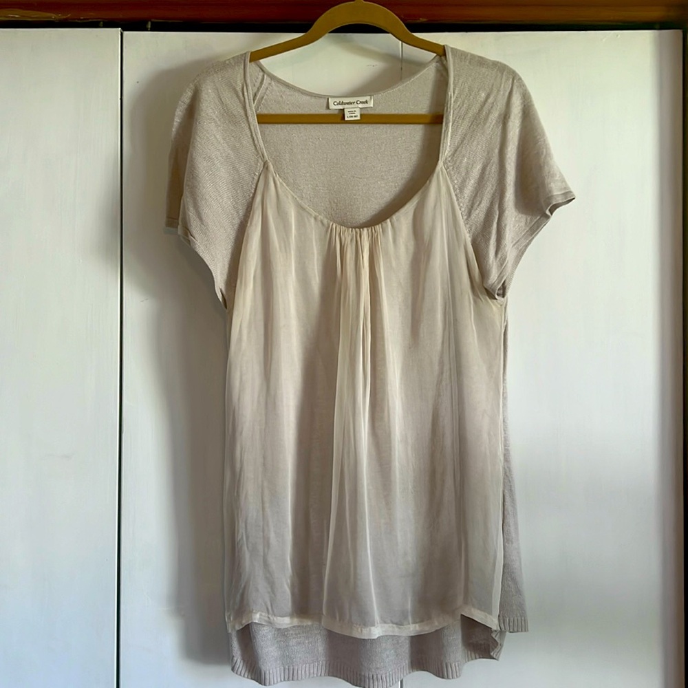 Coldwater Creek women’s size large short sleeve knit top